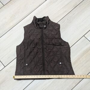Weatherproof Brown Quilted Sleeveless Puffer Vest